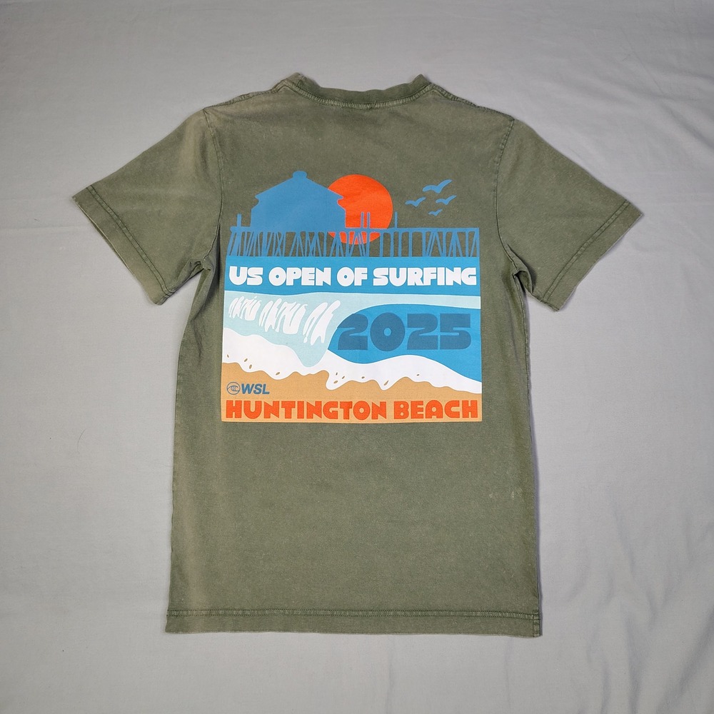 Jacks Surfboards US Open of Surfing 2025 Huntington Beach T-Shirt Small Green